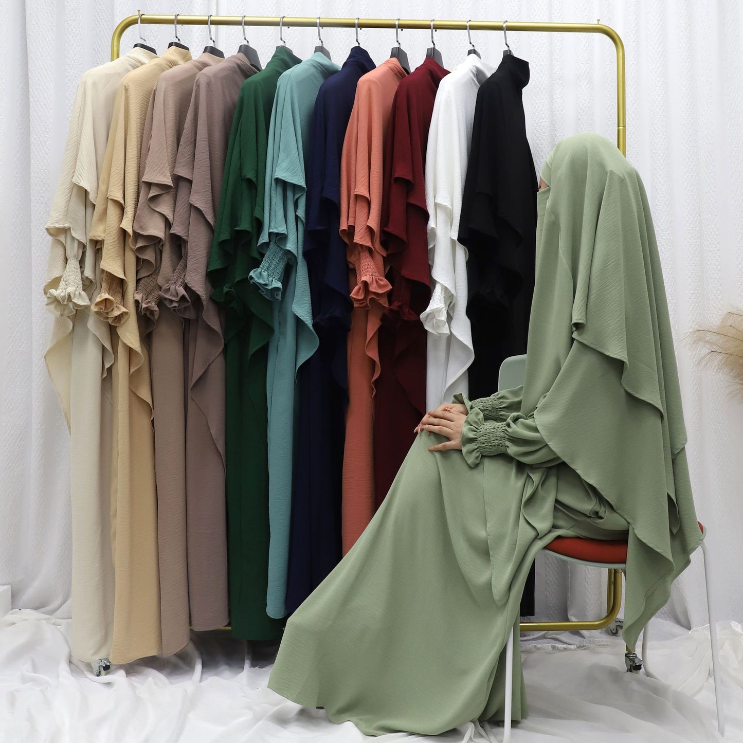 Abaya voile intégré